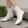 thumbnail image 2 of Mostsola Womens Ankle Boots Vintage Victorian Kitten Heels Sexy Dressy Lace up Short Booties, 2 of 7