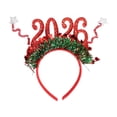 thumbnail image 3 of TISHITA Bandeau de Noël Classique pour Anniversaires Costume de Nouvel An Rouge, 3 of 7