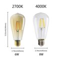 thumbnail image 1 of Bombilla de filamento LED Retro Edison, lámpara de 220-240V, C35, G45, A60, ST64, G80, G95, G125, luz de vela Vintage, E27, E14, 1 of 4
