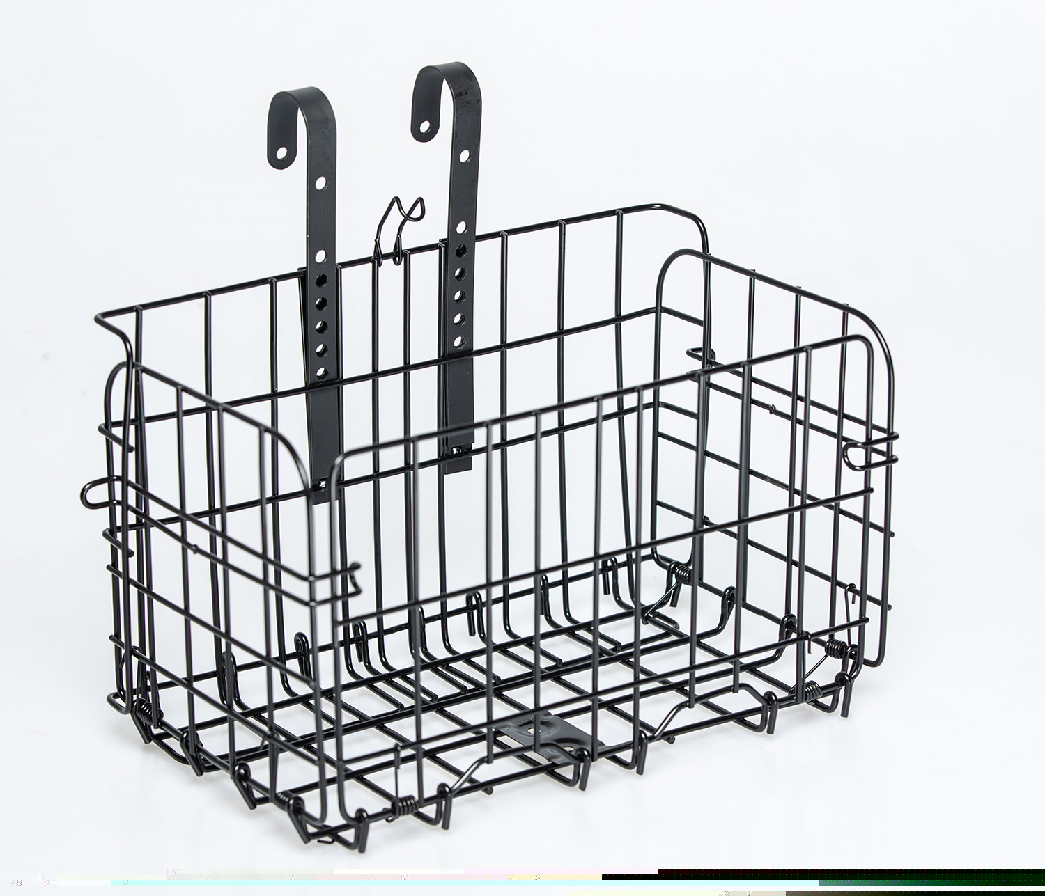 Meghna Front Bike Baskets Black Metal Detachable and Adjustable Height