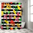 thumbnail image 4 of Fall Shower Curtain Harvest Maple Leaf Shower Curtains for Bathroom Colorful Leaves Black Stripes Bath Curtains Sets for Autumn Thanksgiving Seasonal Bathroom Decor Fabric Waterproof 72 x 72 in, 4 of 6