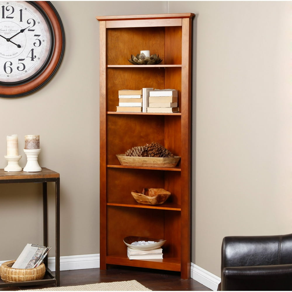 Finley Home Redford Corner Bookcase Oak