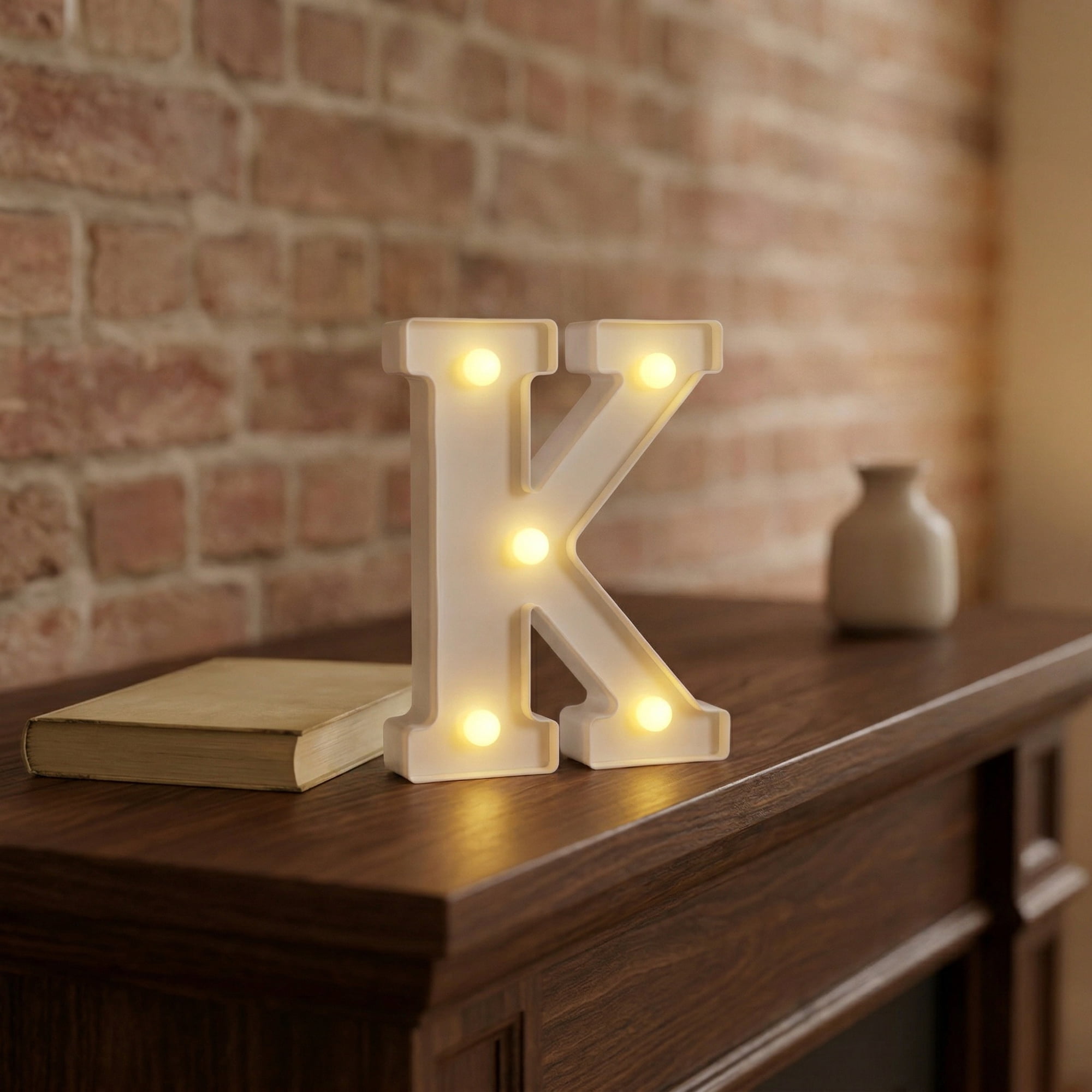 Unique Bargains Marquee Letters With Lights LED Light Up Signs Letter K 5"L x 1.1"W x 6.1"H