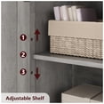 thumbnail image 4 of Gray de madera almacenamiento gabinete: freestanding cupboard con glass doors & adjustable estantes para kitchen, pantry & sala de estar, 4 of 8
