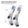 thumbnail image 5 of Socks Calf Pressure Socks Breathable Moisture Absorbent 11.8in×7.9in Full Print Designed For Hiking Walking Sports Flowers And Butterflies 2 Black-2, 5 of 8