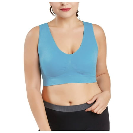 

Patlollav Women Color Plus Size Ultra-Thin Plus Bra Sports Bra Full Bra Cup Tops