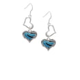 thumbnail image 2 of Delight Jewelry Silvertone Hot Blue Tiger Print Heart Open Heart French Earrings, 2 of 4