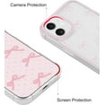 thumbnail image 3 of Compatible with iPhone XR Bow Phone Case, Cute Clear Pink Ribbon Bowknot Pattern Aesthetic Soft TPU Transparent Cases Full Camera Protective Phone Cover for Women Girly - Pink, 3 of 14