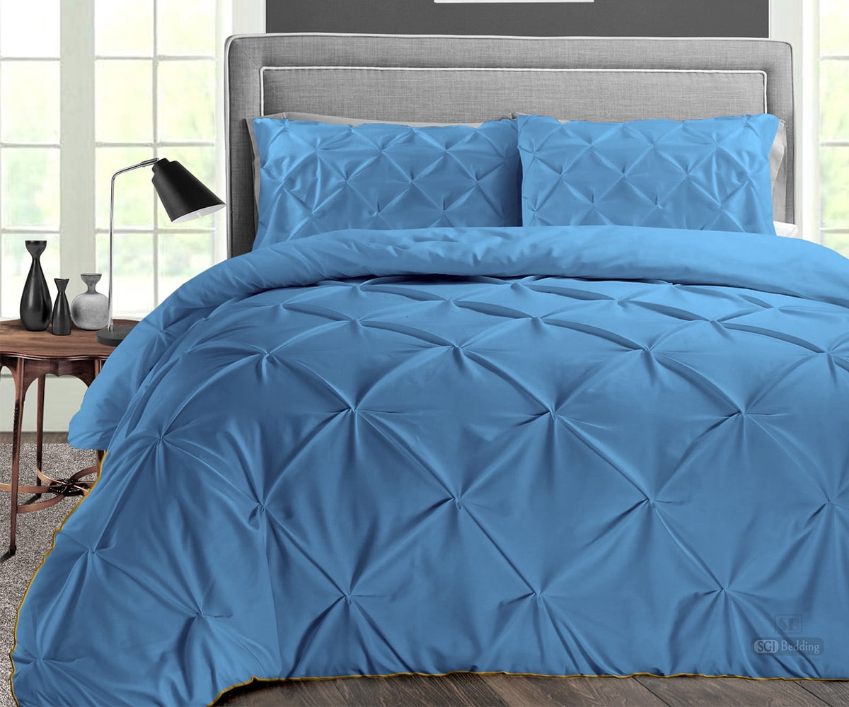 Alaskan King Comforter Pinch Mediterranean Blue 300 GSM Plush