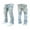 Light Blue, variant on Men's Ripped Skinny Jeans Stretch Frayed Biker Slim Fit Denim Pants Trousers