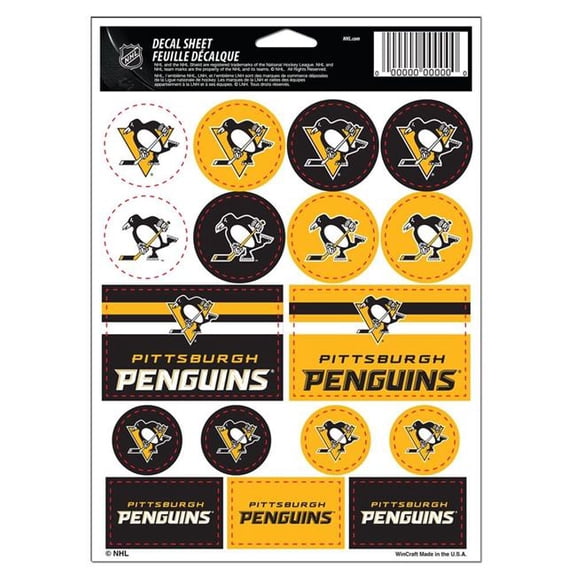 Wraft Fanatics 9416645456 5 x 7 in. Pittsburgh Penguins Decal Sheet - Vinyl
