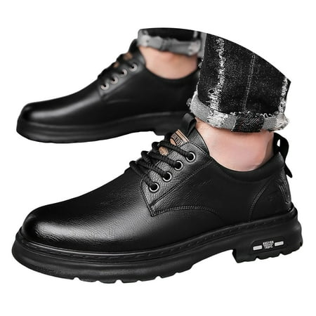 Dakaela Men s Classic Derby Oxfords Wingtip Lace up Dress Shoes Formal Business Slip on Sneakers Black 8