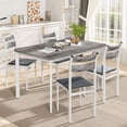 thumbnail image 6 of MIERES 5-Piece 4-Person Dining Set, Gray-White Wood-Grain Kitchen Dining Set with PU Leather Upholstered Chairs, Modern Wooden Kitchen Dining Set - Gray, 6 of 9