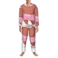 thumbnail image 3 of Balery Sloth with Donuts1 Pijama para Hombre de Dos Piezas con Manga Larga, Conjunto de Dormir y Descanso Suave con Bolsillos-Large, 3 of 6