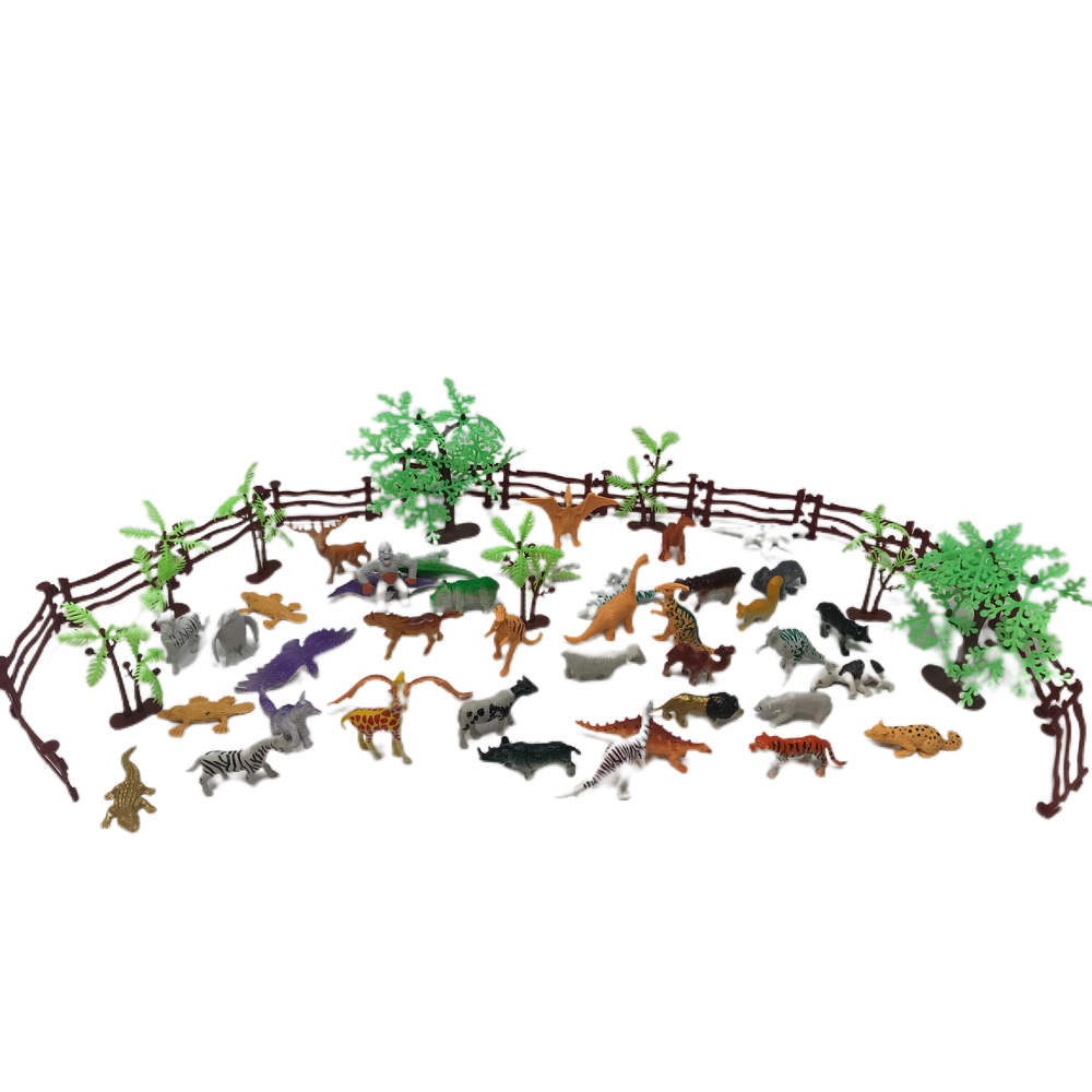 60 Animals Figure Mini Jungle Animals Toys Set,ValeforToy Realistic