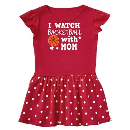 

Inktastic I Watch Basketball with Mom Gift Toddler Girl Dress
