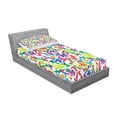 thumbnail image 2 of Ambesonne Colorful Fitted Sheet & Pillow Sham Set, Movement Lifestyle Art, Twinxl, Multicolor, 2 of 2