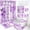 Purple, variant on Dznils Purple Floral Shower Curtain Sets with Rugs, 16pc Butterfly Bathroom Curtain Set, 72" x 72"