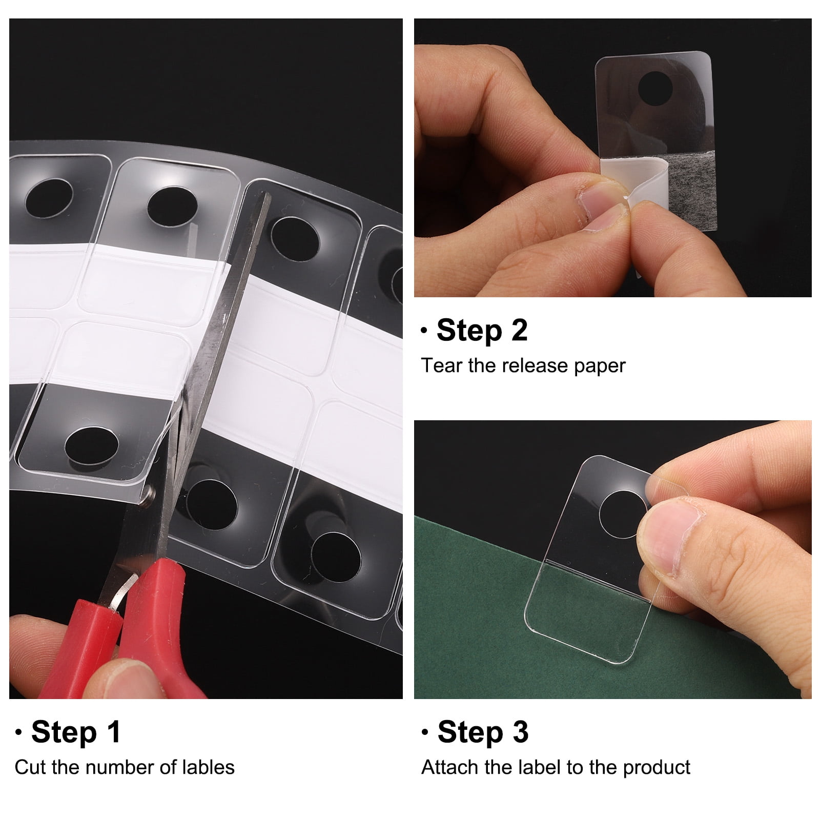 Uxcell 400Pcs Hang Tags Round Hole Hang Tabs, 2.4 x 1.57 inch Self-Adhesive Hanging Tabs For Retail Store Hanging