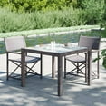 thumbnail image 2 of vidaXL Patio Table Tempered Glass and Poly Rattan Table 35.4"/59" Multi Colors, 2 of 40