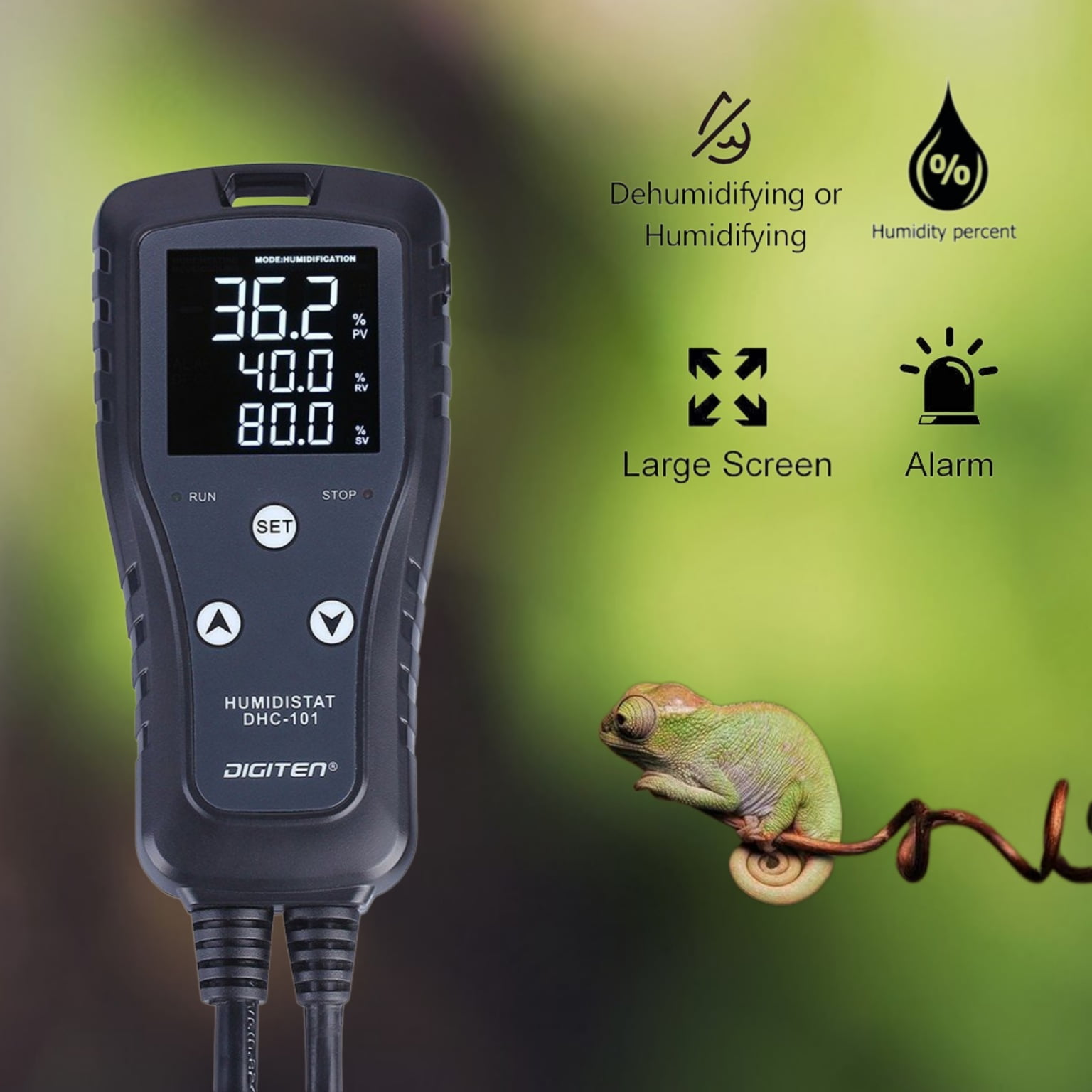 DIGITEN Humidity Controller Digital Humidistat Pre-Wired Outlet Reptile Humidity Controller for Grow Tent Mushroom Greenhouse Homebrew Fermentation Humidifier Dehumidifier