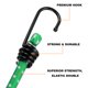 thumbnail image 4 of Uxcell 6Pcs Cuerda elástica con ganchos de 16" Cuerdas elásticas de goma para correas de camping al aire libre, verde y blanco, 4 of 6