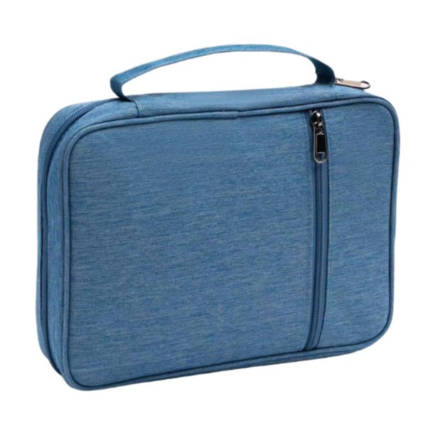 Estuche protector para Biblia con bolsillo con cremallera, impermeable, portátil y multifuncional. Azul