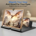 thumbnail image 4 of Mobile Phone Magnifier Screen, 3D HD Magnifying Projector Screen Enlarger for Movies, Videos and Gaming, Foldable Phone Stand with Screen Amplifier, Compatible with All Smartphones (Black, 10inch), 4 of 7