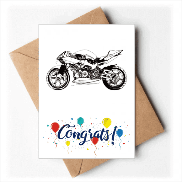 Cartes de Mariage Illustration Moto Noire Félicitations Enveloppes