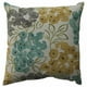 Pillow Perfect 513089 Luxe Floral Piscine 16,5 Pouces Jeter Oreiller - Aqua-Gris-Jaune – image 1 sur 4