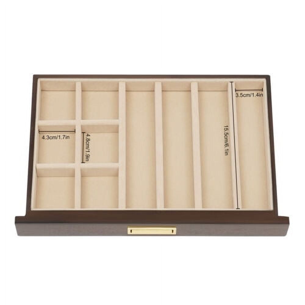 28-Slot Men Watch Box Wooden Display Case Organizer Show Tray Jewelry Storage