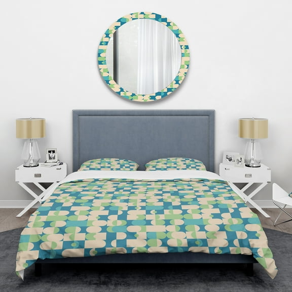 Designart 'Retro Abstract Pattern I' Mid-Century Modern Duvet Cover Set