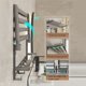 thumbnail image 5 of Toallero de baño de acero inoxidable con barra y ganchos, plegable for pared., 5 of 6