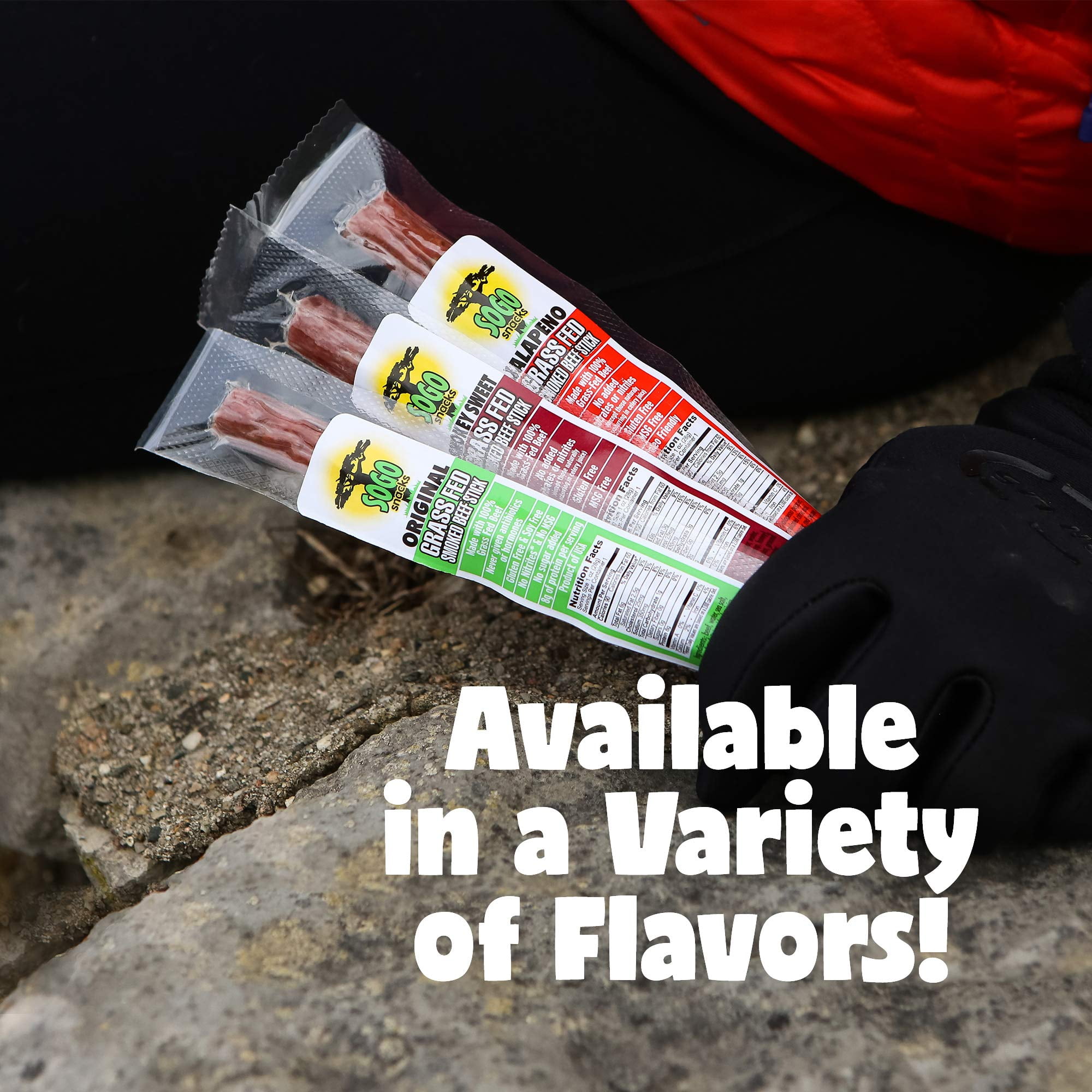 Garlic, Sogo Snacks Iowa Smoked, No Sugar, 100% Grass-fed/finished, Non-GMO Beef Sticks. No Added Nitrates, Gluten, Soy, MSG, Dairy, or Nuts. Keto, Paleo Friendly (Garlic-ISR, 1-oz, 48 Cnt)