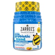 Zarbee's Kids Daily Probiotic Gummies, Digestive Support, Fruit, 50ct