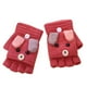 thumbnail image 2 of Guantes descapotables infantiles con capota - Guantes de punto sin dedos con funda para manoplas, acrílicos, forrados de forro polar, cálidos y elásticos para actividades al aire libre en invierno, 2 of 2