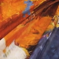thumbnail image 2 of Cortina de ducha con pintura de arte abstracto, juego de cortinas de baño con ganchos, impresión artística multicolor, amarillo, marrón, azul y naranja, pintura al óleo, tamaño 72 x 78, 2 of 5