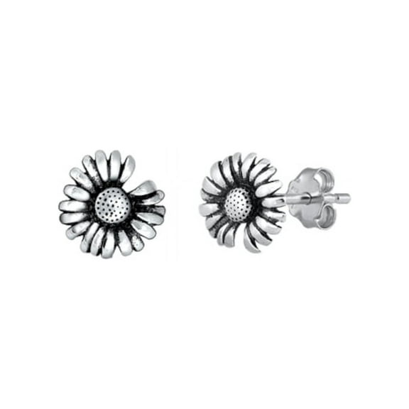 Sunflower Earrings, Sterling Silver 925, Nature Jewelry With Gift Box