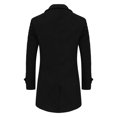 thumbnail image 4 of Turilly Men's Wool Blend Coat Men Casual Cardigan Solid Long Sleeve Pockets Turn Down Collar Outwear Coat, 4 of 6