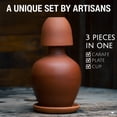 thumbnail image 2 of Natural Clay Water Pitcher, Unglazed Terracotta Carafe, 1.6 Qt, Brown, 2 of 12