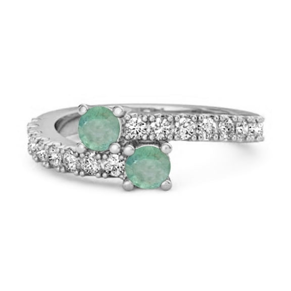 0.10 Cts Emerald 925 Sterling Silver Split Shank Unique Bridal Women Valentines Day Gifts Ring