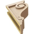 thumbnail image 6 of 4"W x 8"D x 12"H Classic Scroll Rough Cedar Woodgrain TimberThane Corbel, Primed Tan, 6 of 6