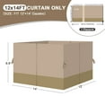 thumbnail image 2 of Aoodor 12' x 12' Gazebo Curtain Set Protecting Privacy Side Walls 4 Panels, Curtain Only - Sand Yellow and Khaki, 2 of 10
