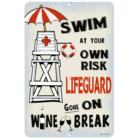 Dye-namic Art Lifeguard Gone On Wine Break Swimming Pool 12