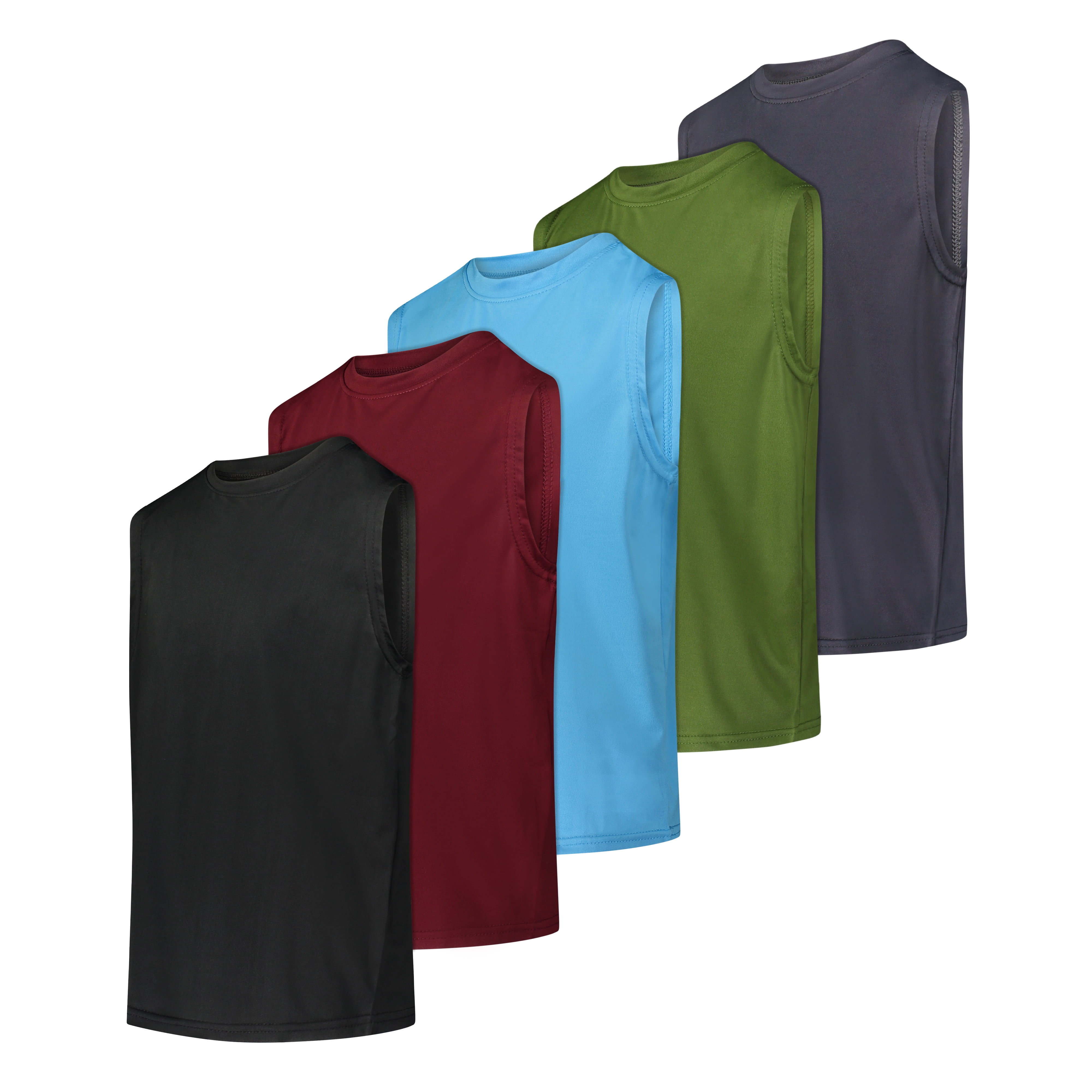 5 Pack: Boys Dry-Fit Active Athletic Performance Tank Top - Walmart.com