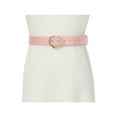 thumbnail image 4 of INSPIRE CHIC Stylish Women's Belt Heart-Shaped Buckle with Beads Belts Encrusted Buckle Solid Color Waistband for Dress 40.6x1.3" Pink, 4 of 5