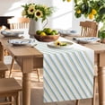 thumbnail image 2 of Table Runner 70 Inches Long for Kitchen Dining, Abstract Stripes, Dresser Scarf Farmhouse, Dining Table Decorations for Wedding/Parties, Blue White Modern Geometric Art 13 x 70 In, 2 of 9