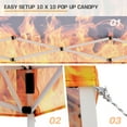 thumbnail image 4 of EAGLE PEAK 10x10 Slant Leg Pop Up Canopy Tent Easy One Person Setup Instant Outdoor Beach Canopy Folding Portable Sports Shelter 10x10 Base 8x8 Top(Flame), 4 of 9