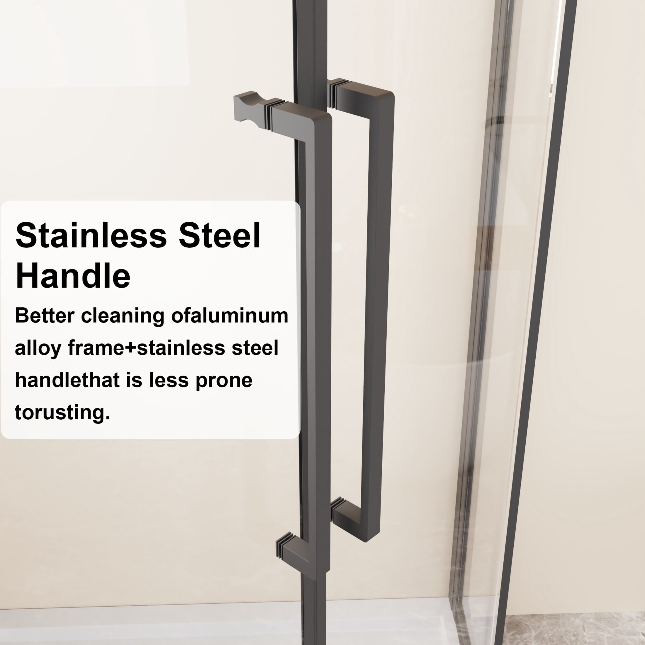 Noble House 36" x 72" Neo-Angle Sliding Shower Enclosure, Clear Tempered Glass Diamond Shower Door, Matt Black