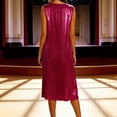 thumbnail image 6 of XUNKUSGA Cocktail Dresses for Women Fashion Sparkly Metallic Womens Dresses Trendy Crewneck Sleeveless Tank Swing A Line Dress for summer Party Dinner,Pink,M, 6 of 8
